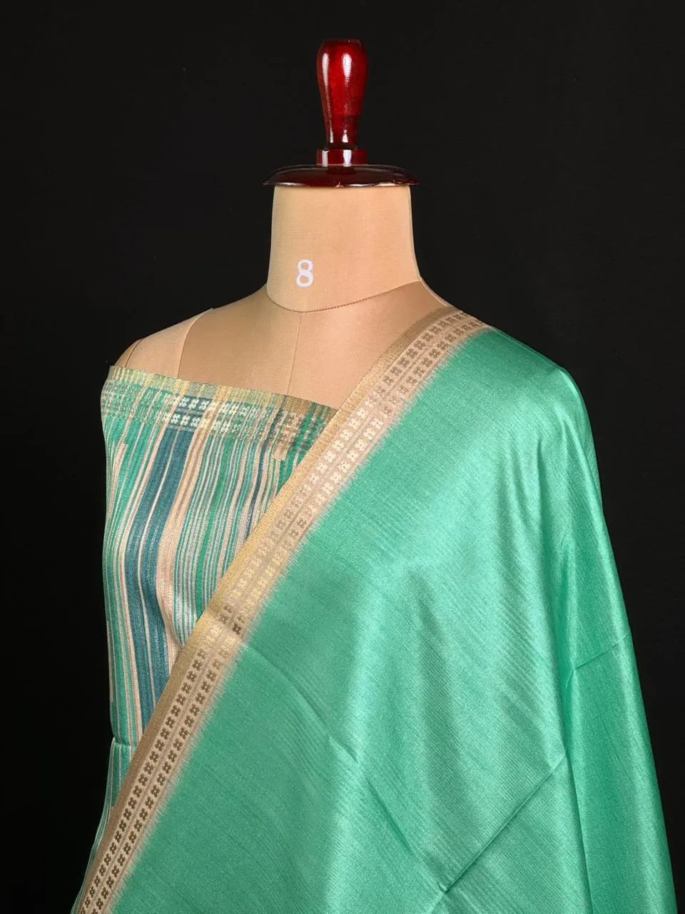 Elegant Semi Tussar Silk Saree with Classic Woven Border 