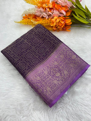 Sophisticated Semi Binny Crepe Silk Saree for Modern Women 