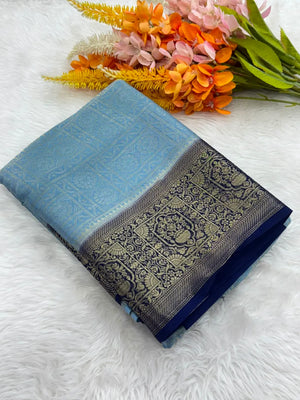 Sophisticated Semi Binny Crepe Silk Saree for Modern Women 