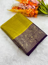 Sophisticated Semi Binny Crepe Silk Saree for Modern Women 