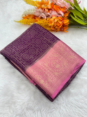 Sophisticated Semi Binny Crepe Silk Saree for Modern Women 