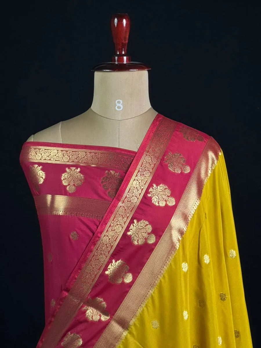 Semi Silk Saree for Women-Crepe buta heavy