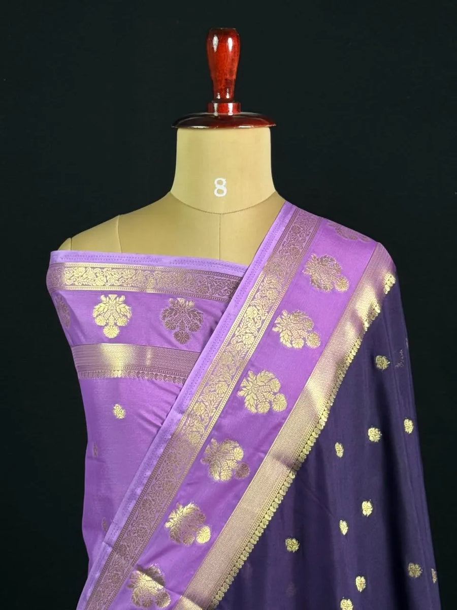Semi Silk Saree for Women-Crepe buta heavy 