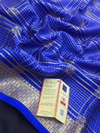 Handwoven Pure Mysore Silk Saree with Royal Chex Pattern (Chamundi)