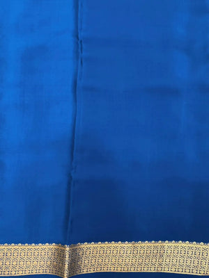 Handwoven Pure Mysore Silk Saree with Royal Chex Pattern (Chamundi)