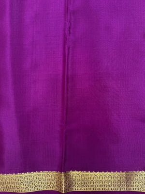 Handwoven Pure Mysore Silk Saree with Royal Chex Pattern (Chamundi)