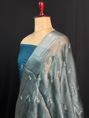 Trendy Crush Embroidery with Luxury Finish-(Chandramukhi silk)