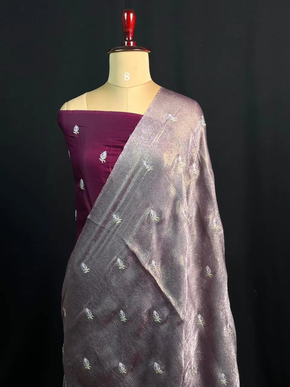 Trendy Crush Embroidery with Luxury Finish-(Chandramukhi silk)