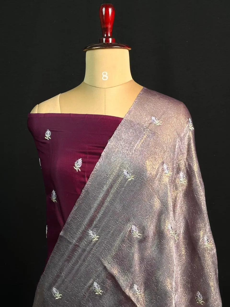 Trendy Crush Embroidery with Luxury Finish-(Chandramukhi silk)