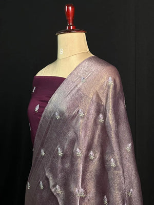 Trendy Crush Embroidery with Luxury Finish-(Chandramukhi silk)