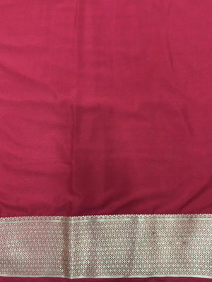 Premium Semi Mysore Crepe Saree with Elegant Weaving Design (Chiffon Stripe)