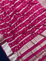 Premium Semi Mysore Crepe Saree with Elegant Weaving Design (Chiffon Stripe)