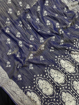 Crush Tissue Silk Saree – Textured Shine for Glamorous Festive Drapes