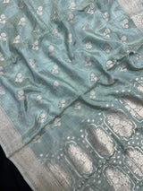 Crush Tissue Silk Saree – Textured Shine for Glamorous Festive Drapes