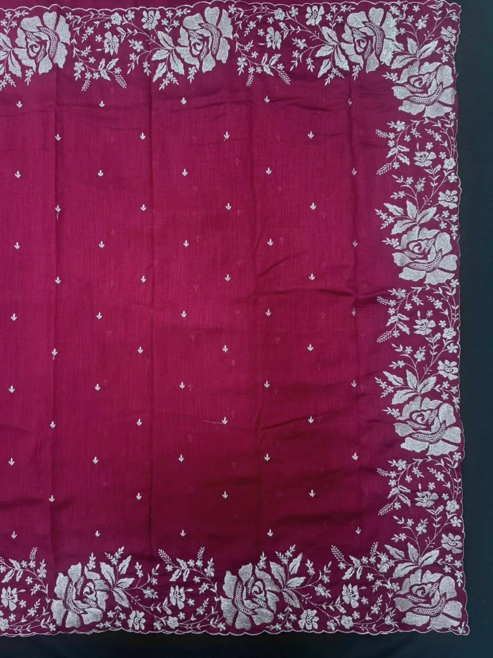 Lightweight Soft Tussar Saree for Everyday Sophistication - Cutwork Crepe