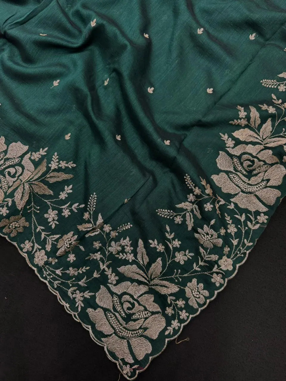 Lightweight Soft Tussar Saree for Everyday Sophistication - Cutwork Crepe