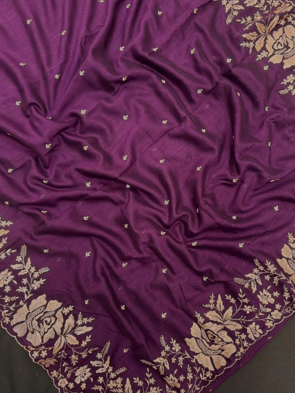 Lightweight Soft Tussar Saree for Everyday Sophistication - Cutwork Crepe