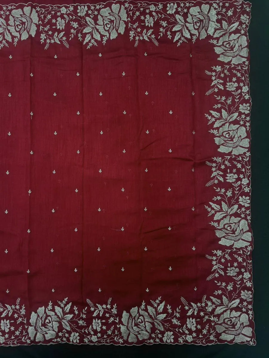 Lightweight Soft Tussar Saree for Everyday Sophistication - Cutwork Crepe