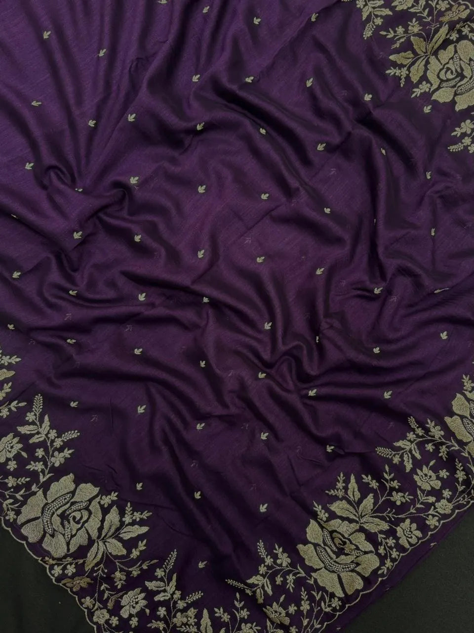 Lightweight Soft Tussar Saree for Everyday Sophistication - Cutwork Crepe