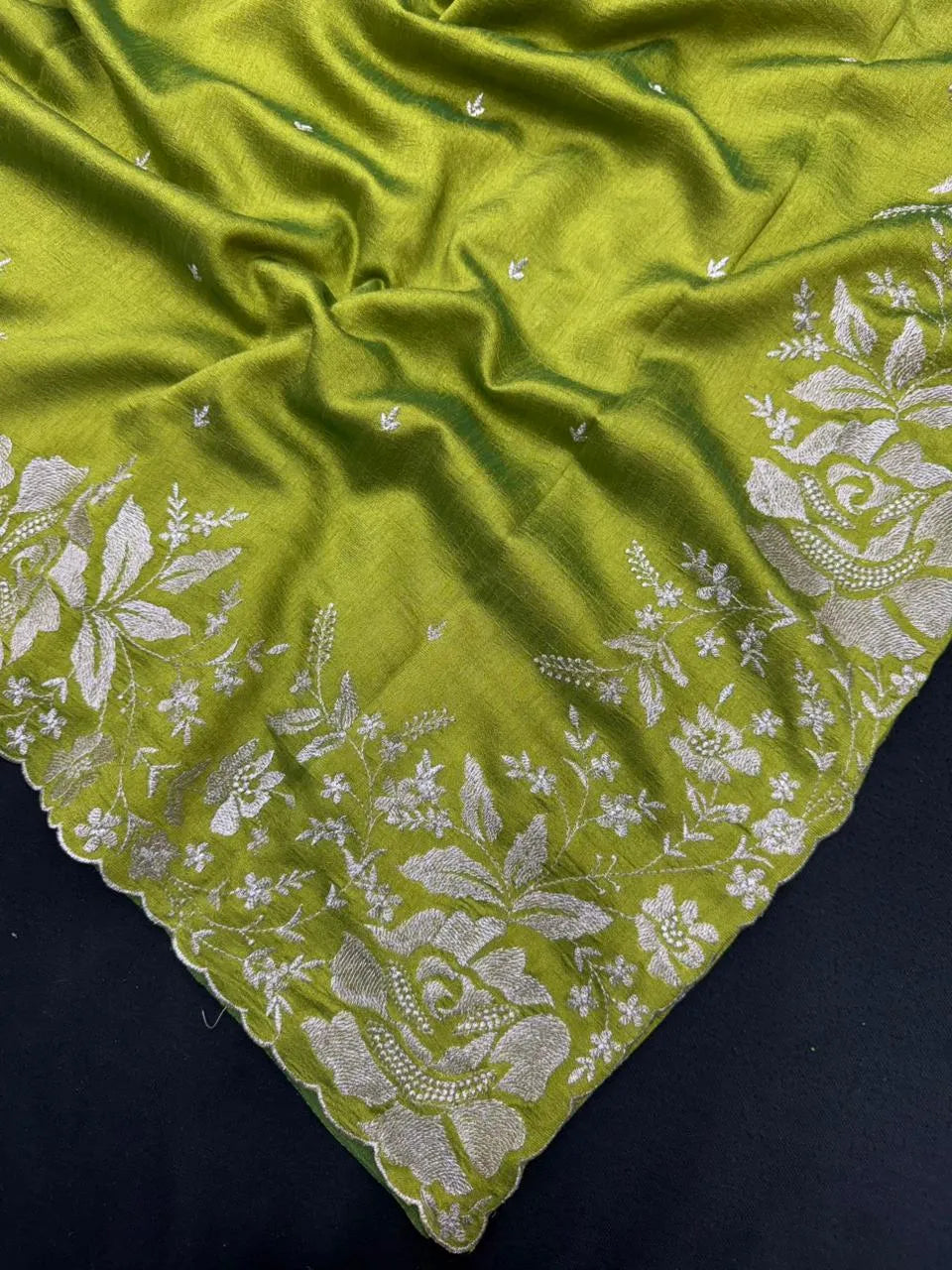 Lightweight Soft Tussar Saree for Everyday Sophistication - Cutwork Crepe 