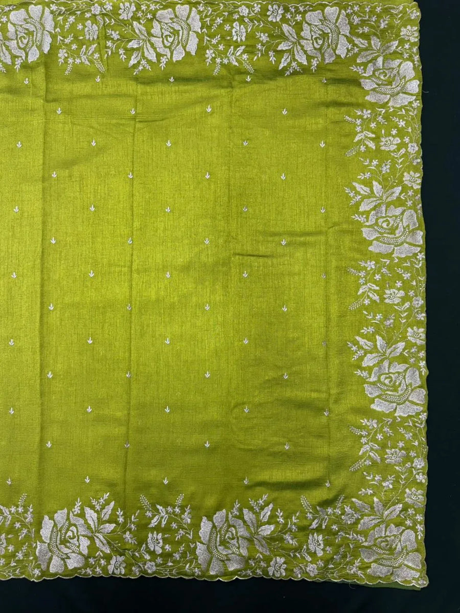 Lightweight Soft Tussar Saree for Everyday Sophistication - Cutwork Crepe 