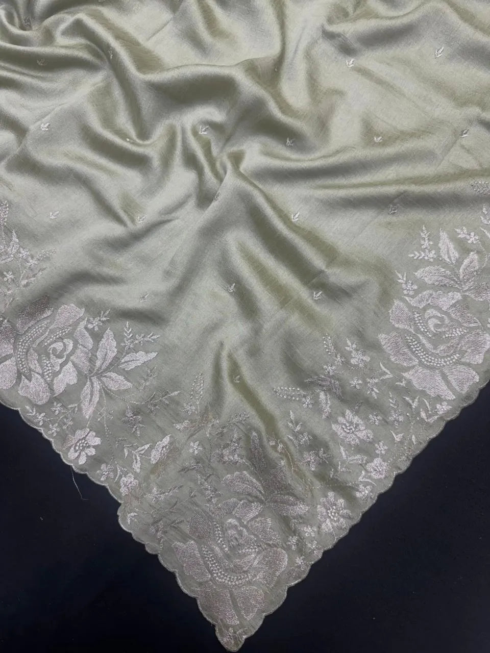 Lightweight Soft Tussar Saree for Everyday Sophistication - Cutwork Crepe 