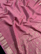 Crush Crepe Silk Saree with Zari Work
