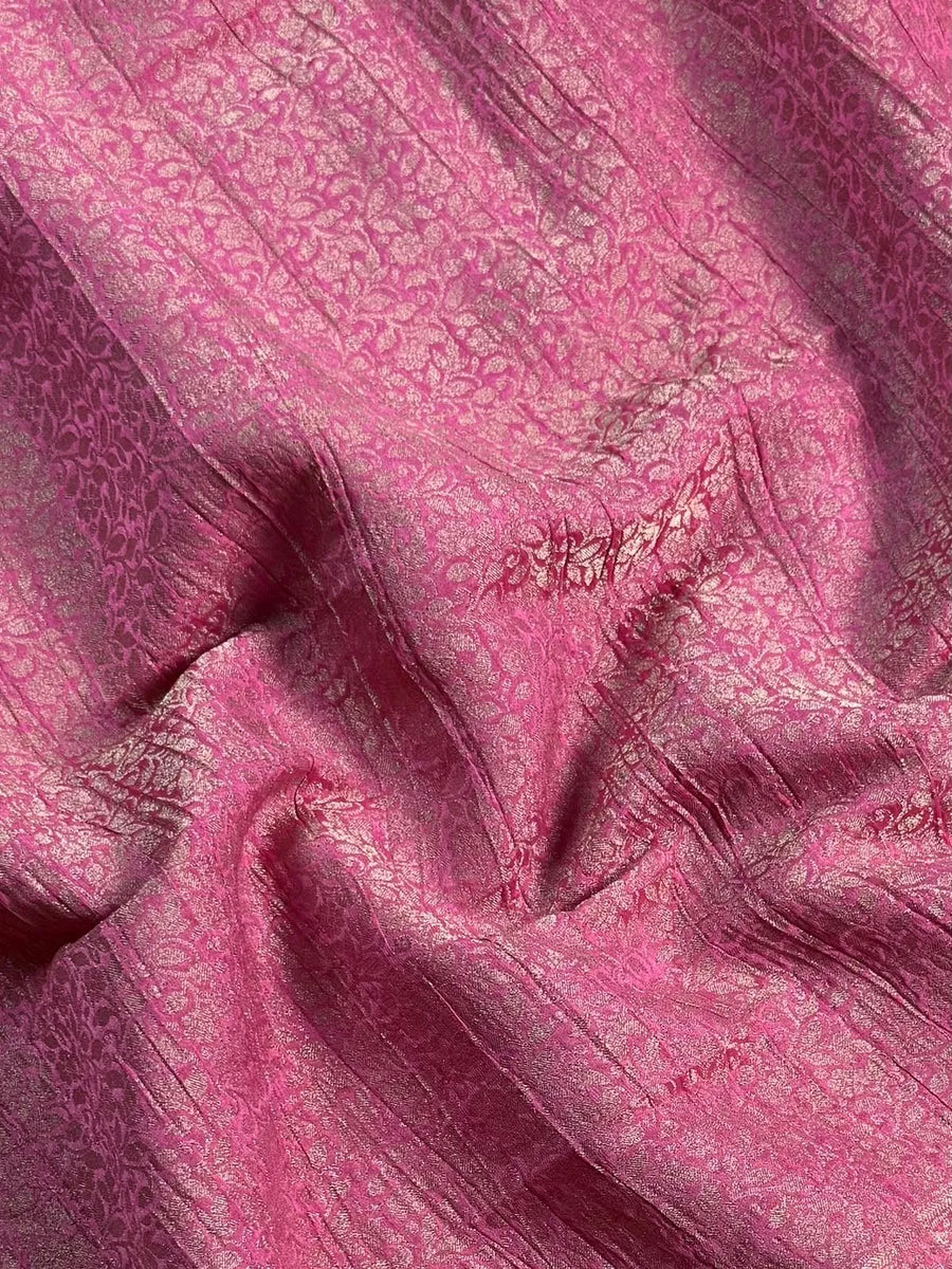 Crush Crepe Silk Saree with Zari Work