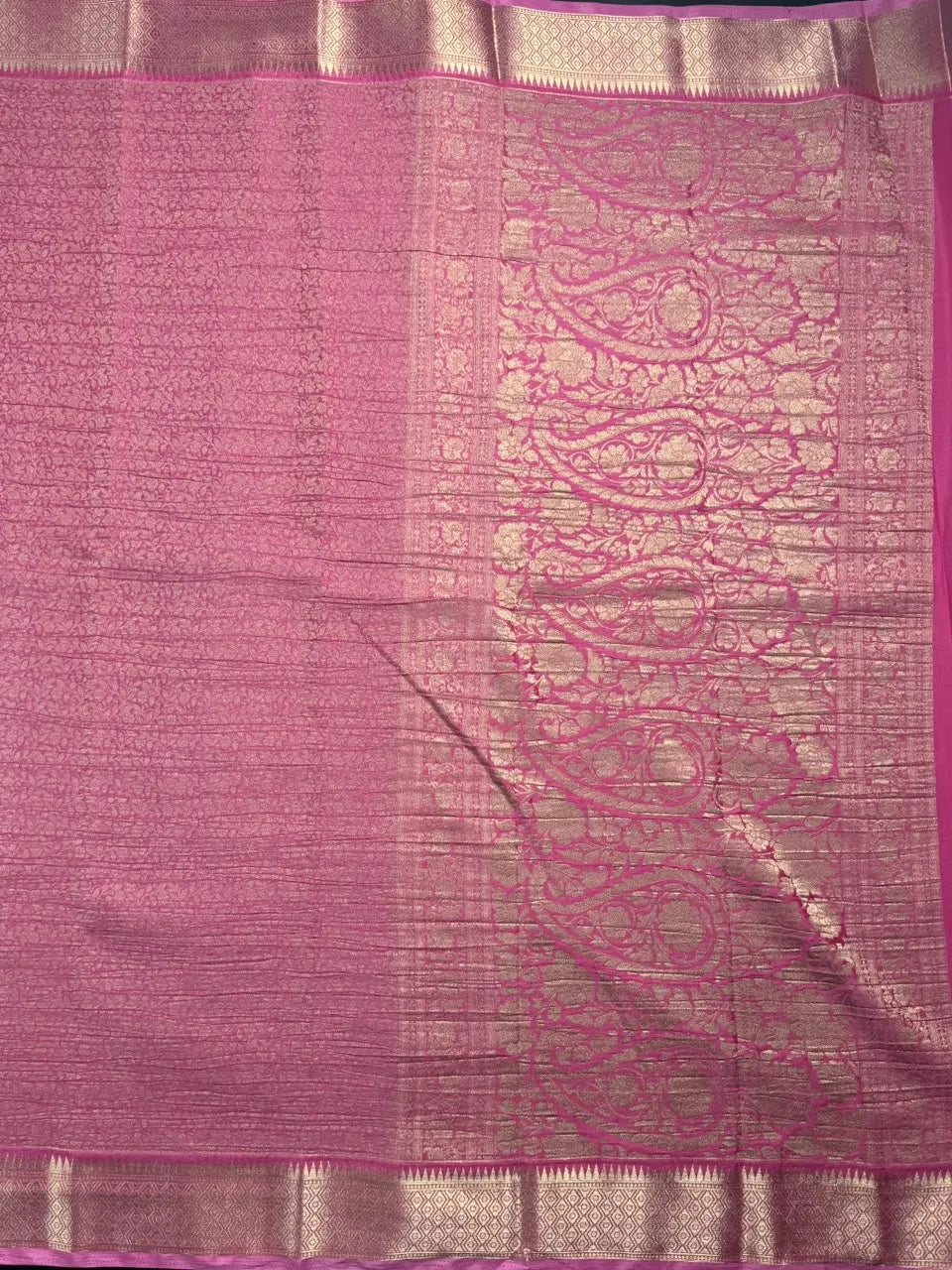 Crush Crepe Silk Saree with Zari Work