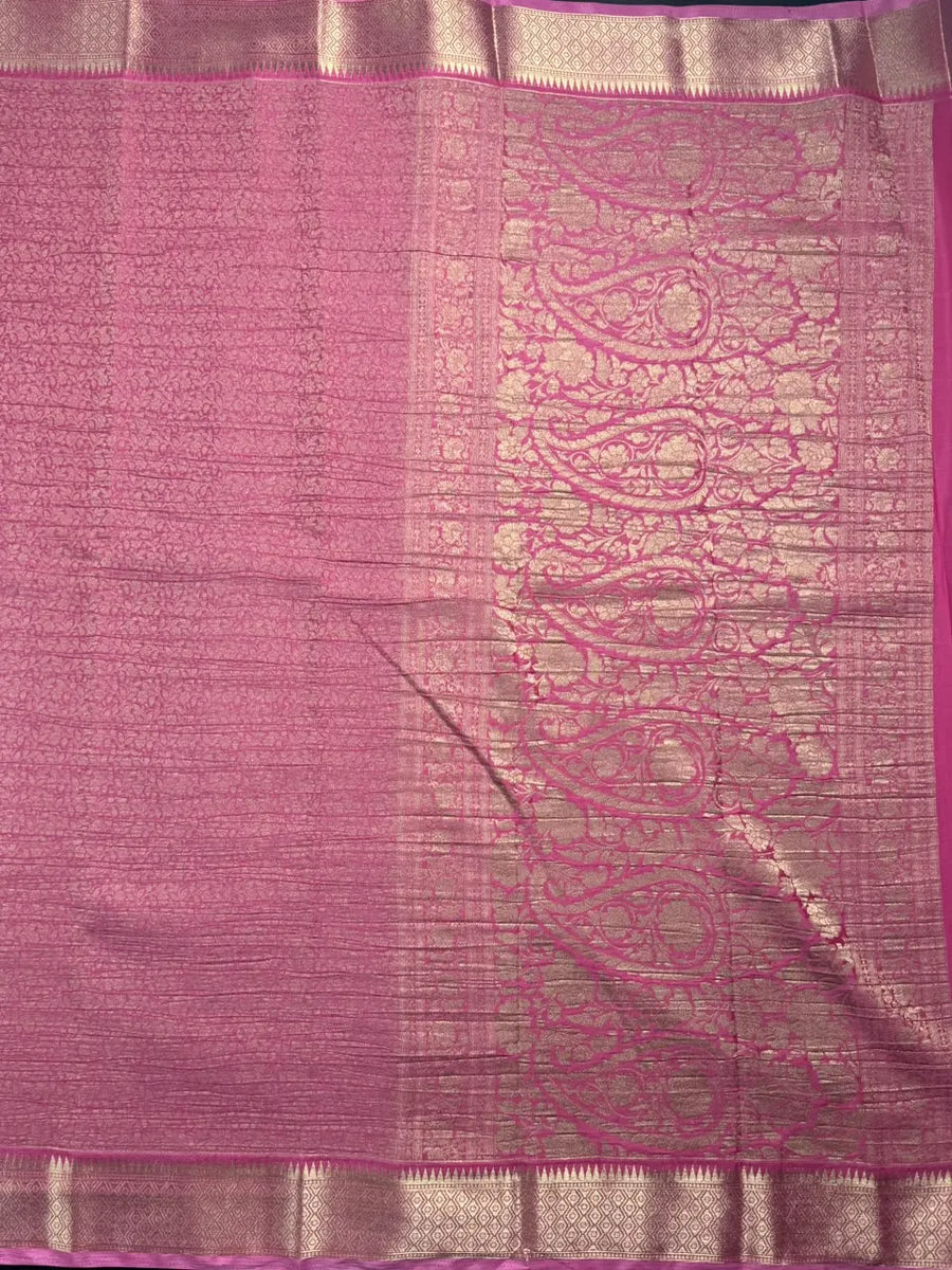 Crush Crepe Silk Saree with Zari Work