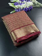 Crush Crepe Silk Saree with Zari Work