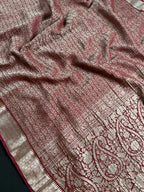 Crush Crepe Silk Saree with Zari Work