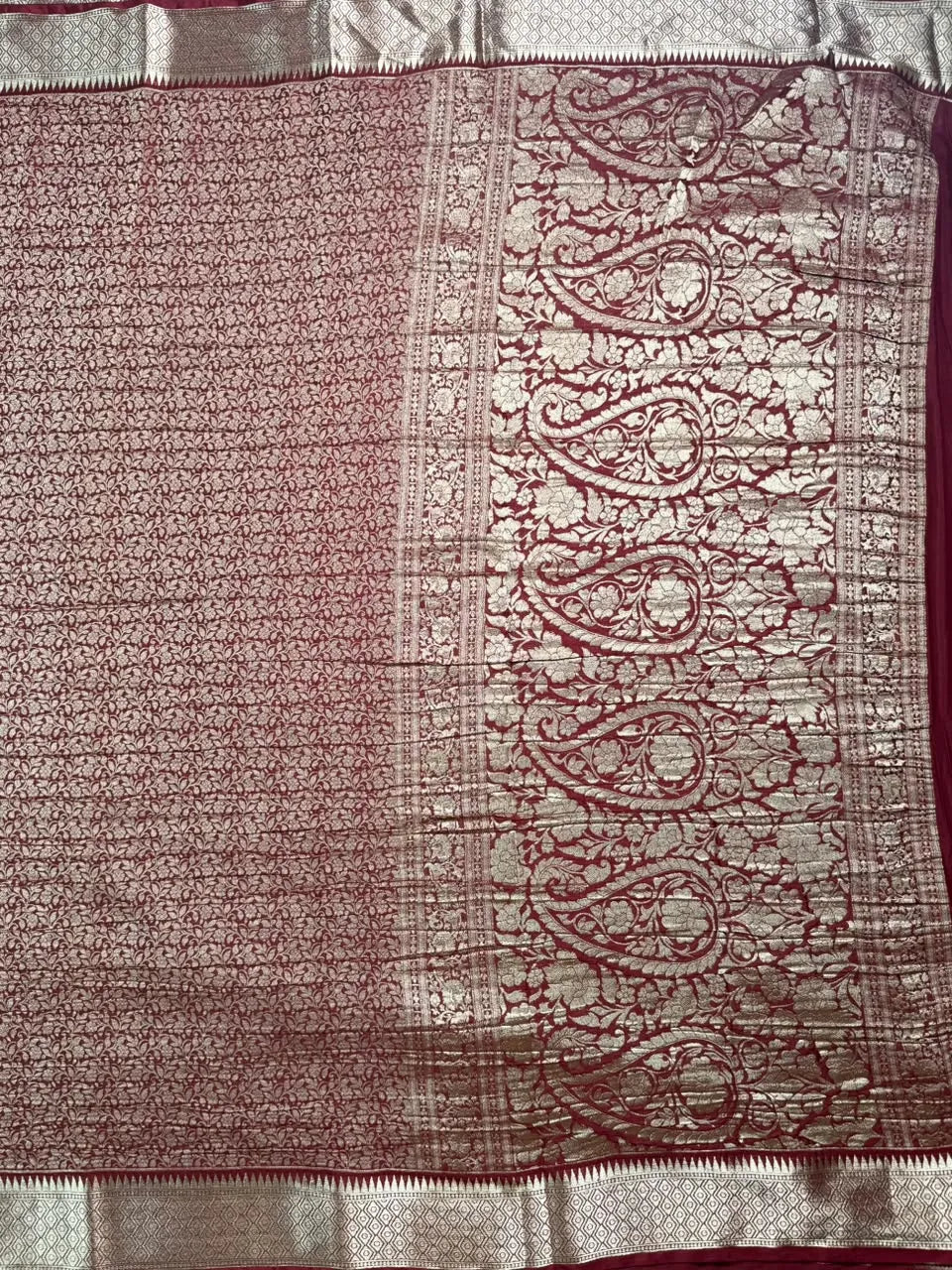 Crush Crepe Silk Saree with Zari Work