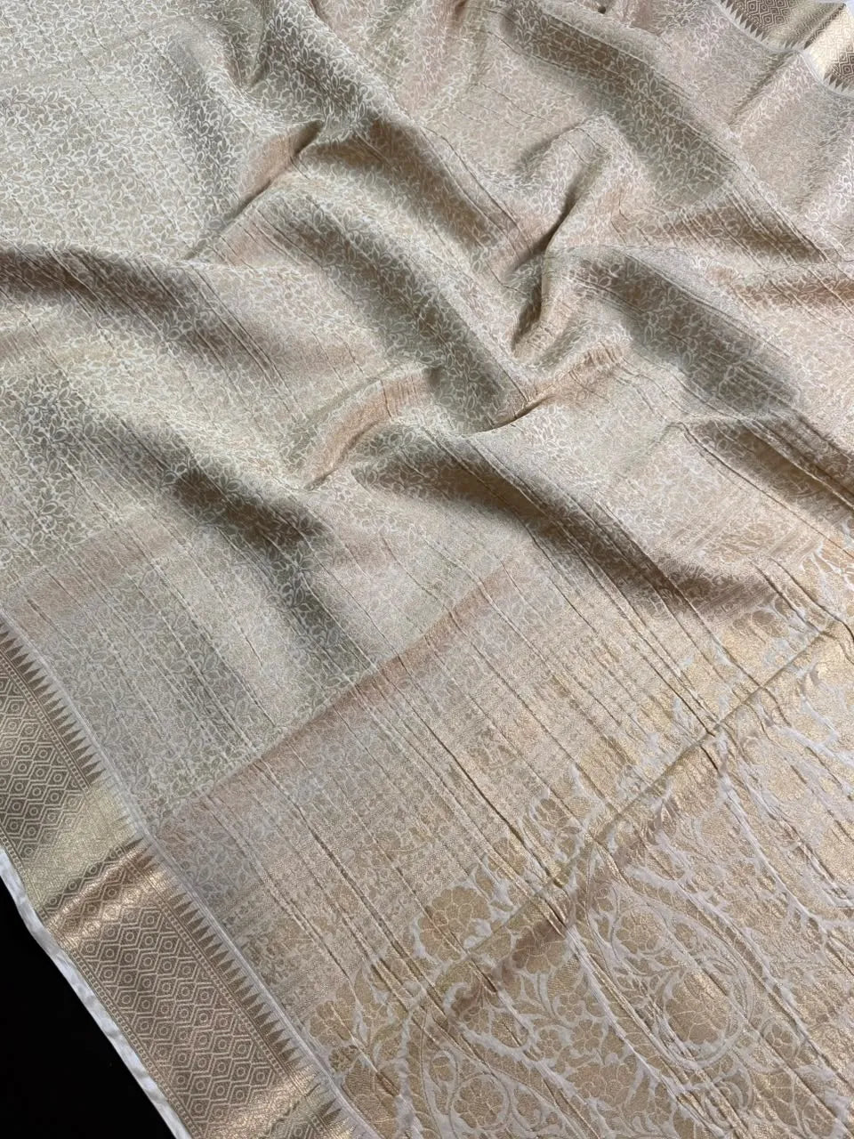 Crush Crepe Silk Saree with Zari Work