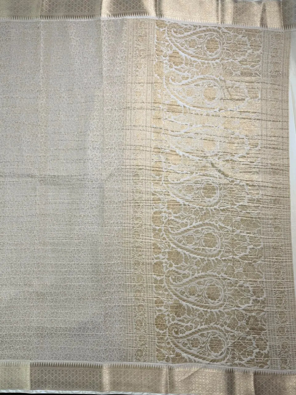 Crush Crepe Silk Saree with Zari Work