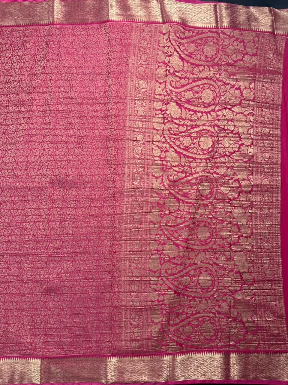 Crush Crepe Silk Saree with Zari Work