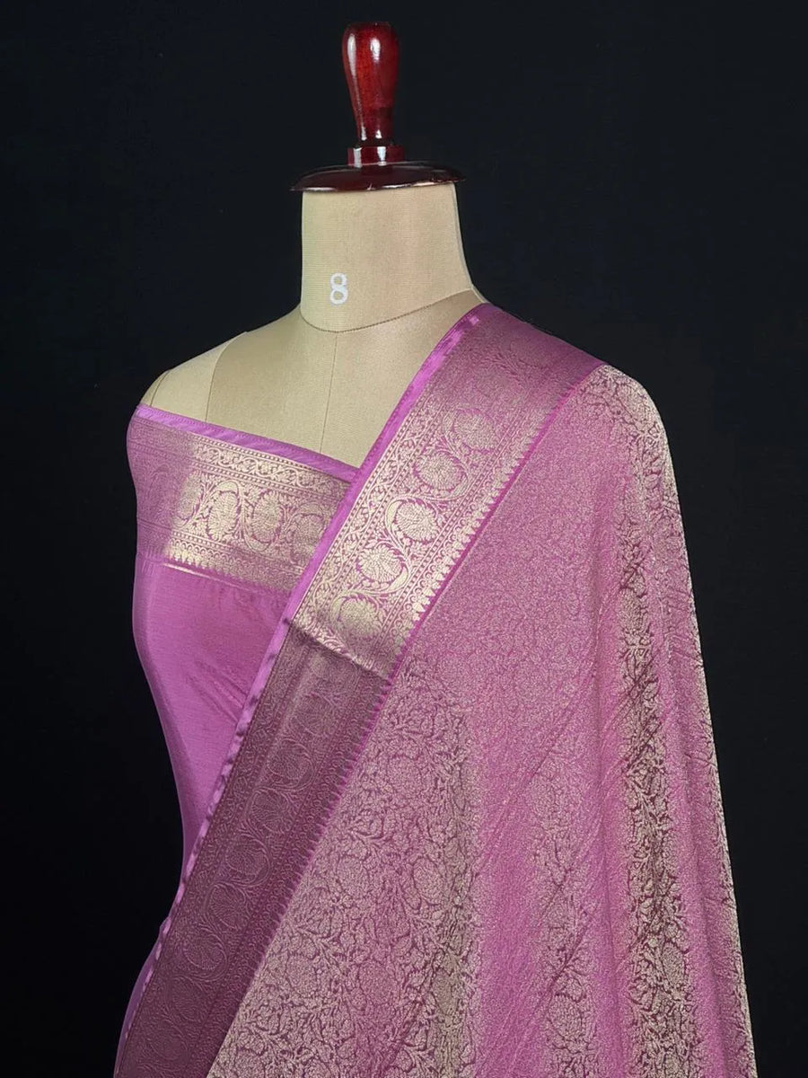 Elegant Crush Crepe Silk Saree