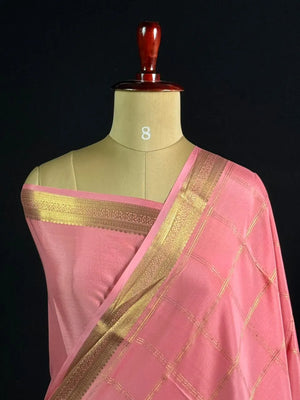 Dhruthi Checks Self Mysore Silk Saree