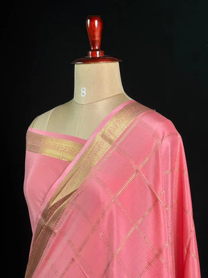 Dhruthi Checks Self Mysore Silk Saree