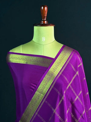 Dhruthi Checks Self Mysore Silk Saree