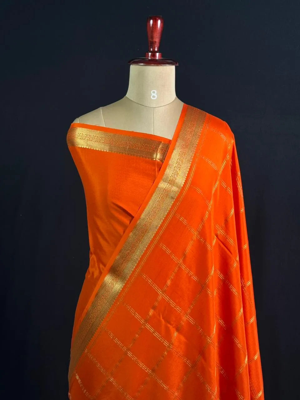 Dhruthi Checks Self Mysore Silk Saree