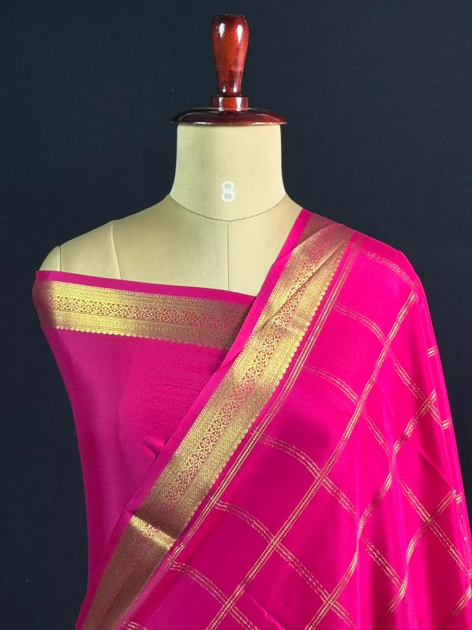 Dhruthi Checks Self Mysore Silk Saree