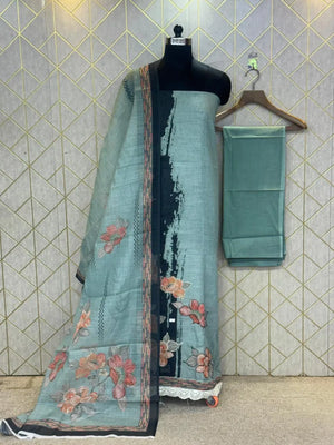 Comfort Fit Linen Cotton Dress Material (Unstitched) 