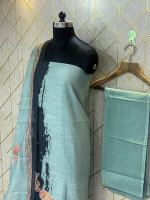 Comfort Fit Linen Cotton Dress Material (Unstitched) 