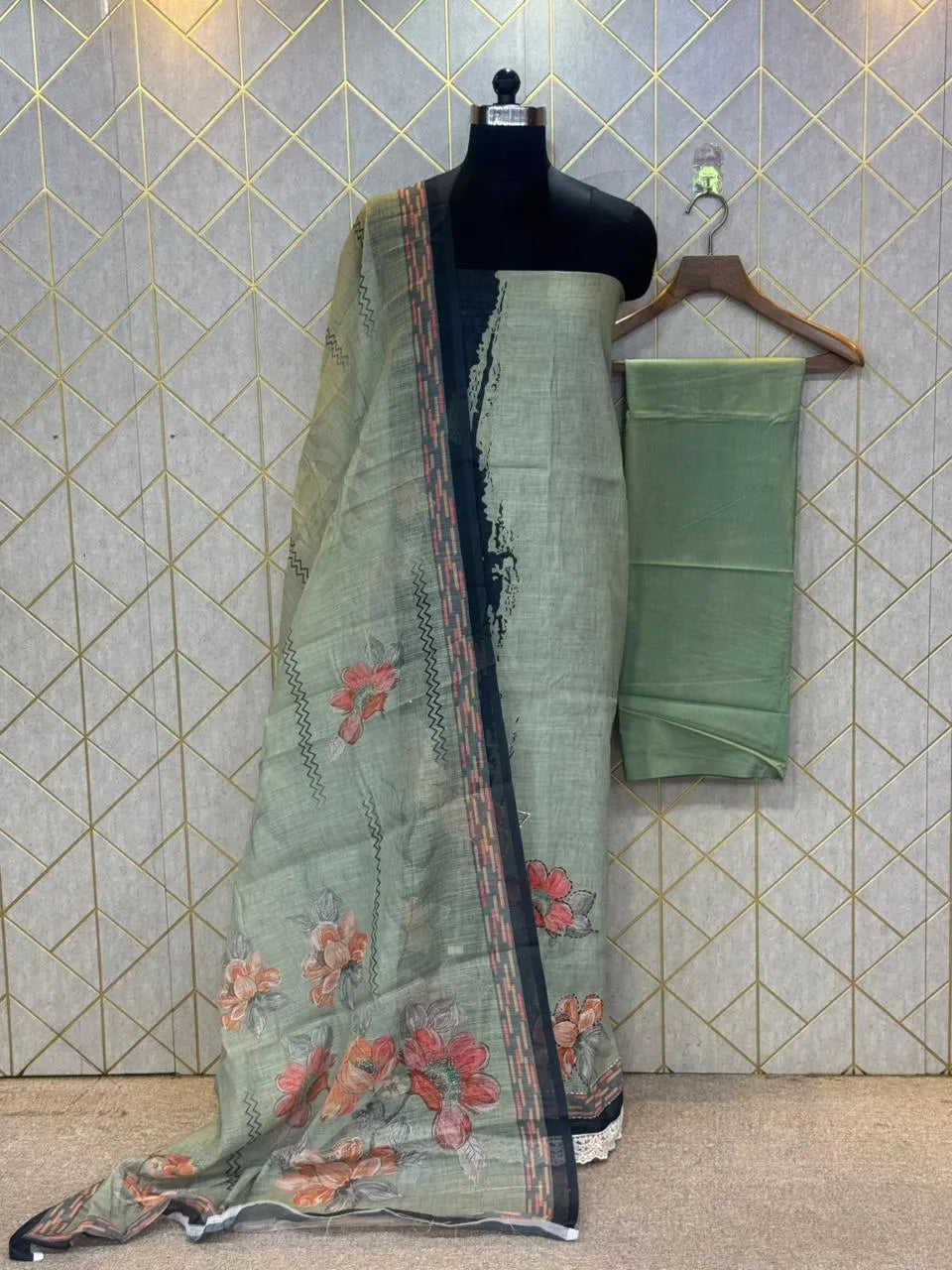 Comfort Fit Linen Cotton Dress Material (Unstitched) 