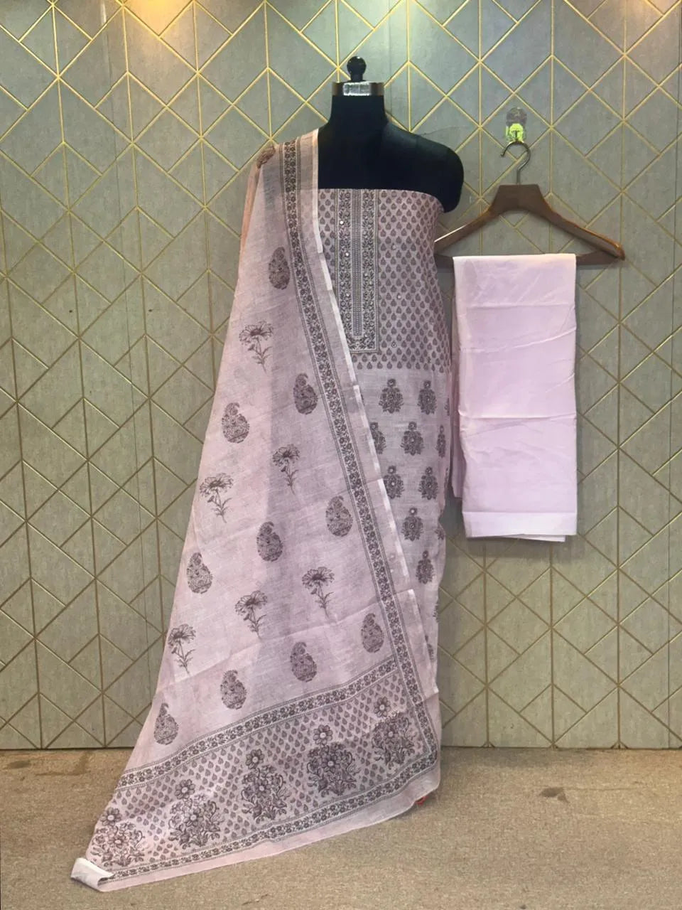 Comfort Fit Linen Cotton Dress Material (Unstitched) 