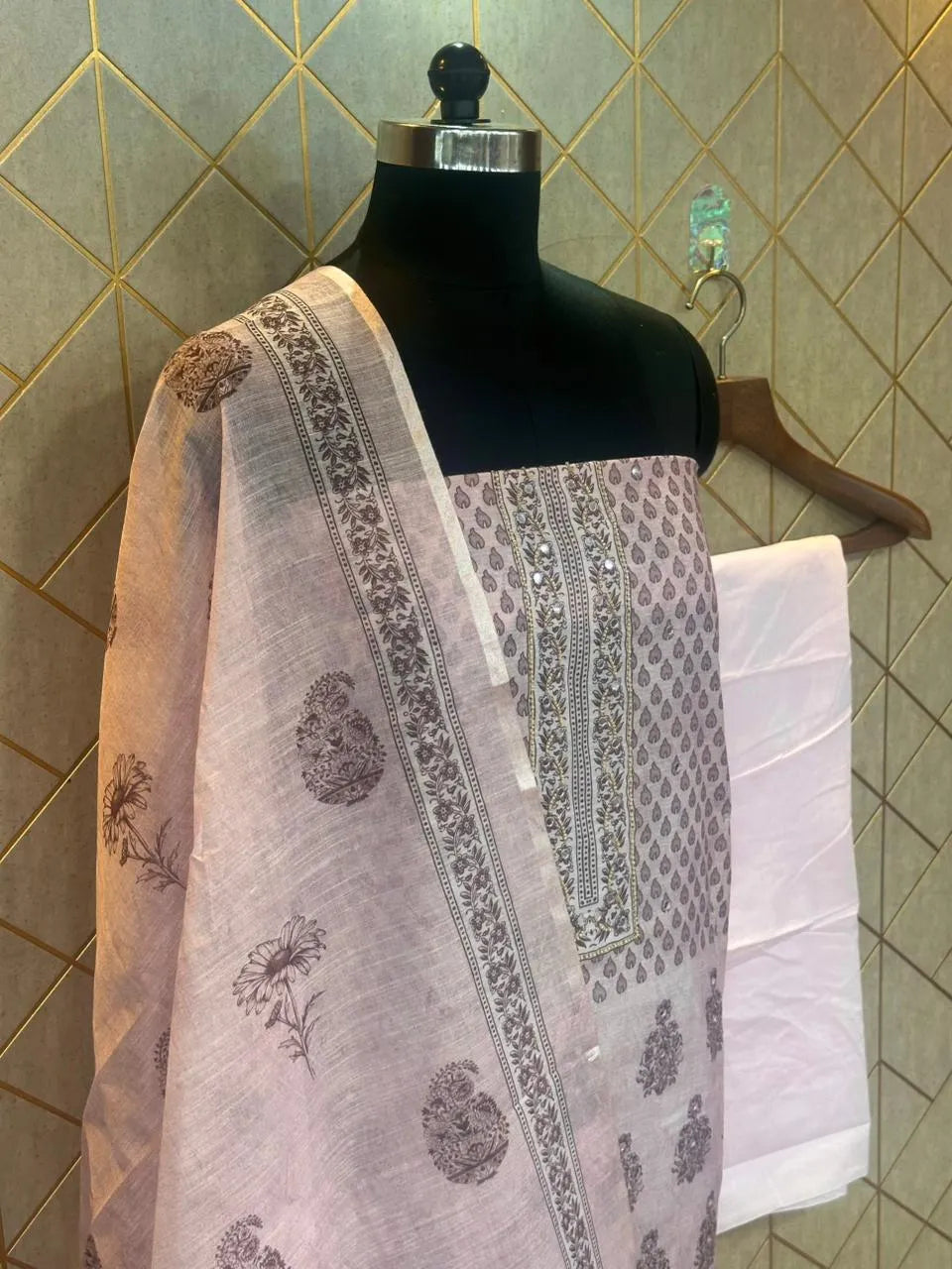 Comfort Fit Linen Cotton Dress Material (Unstitched) 