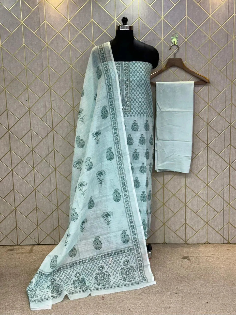 Comfort Fit Linen Cotton Dress Material (Unstitched) 