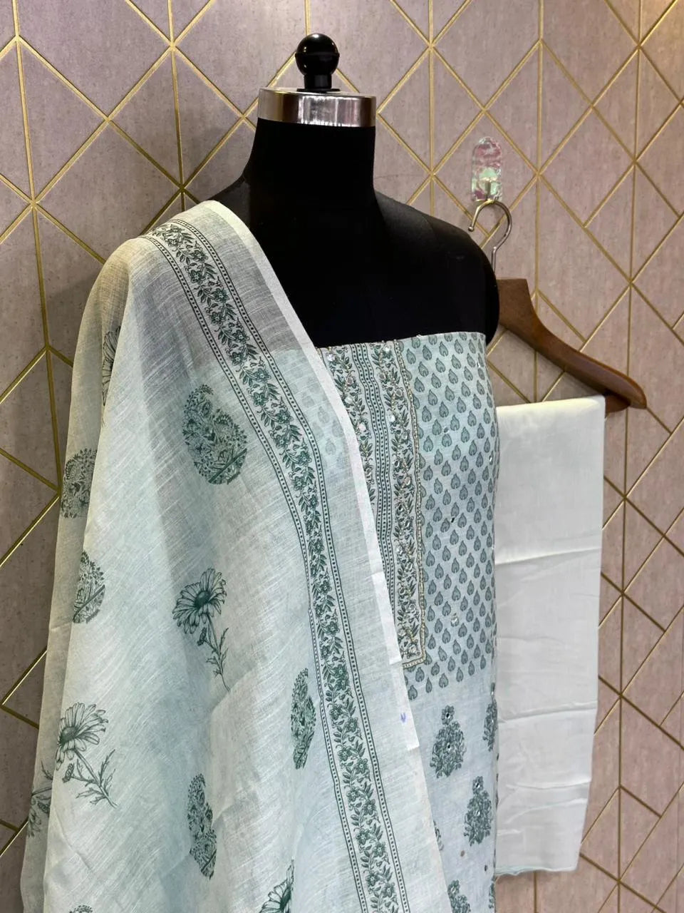 Comfort Fit Linen Cotton Dress Material (Unstitched) 