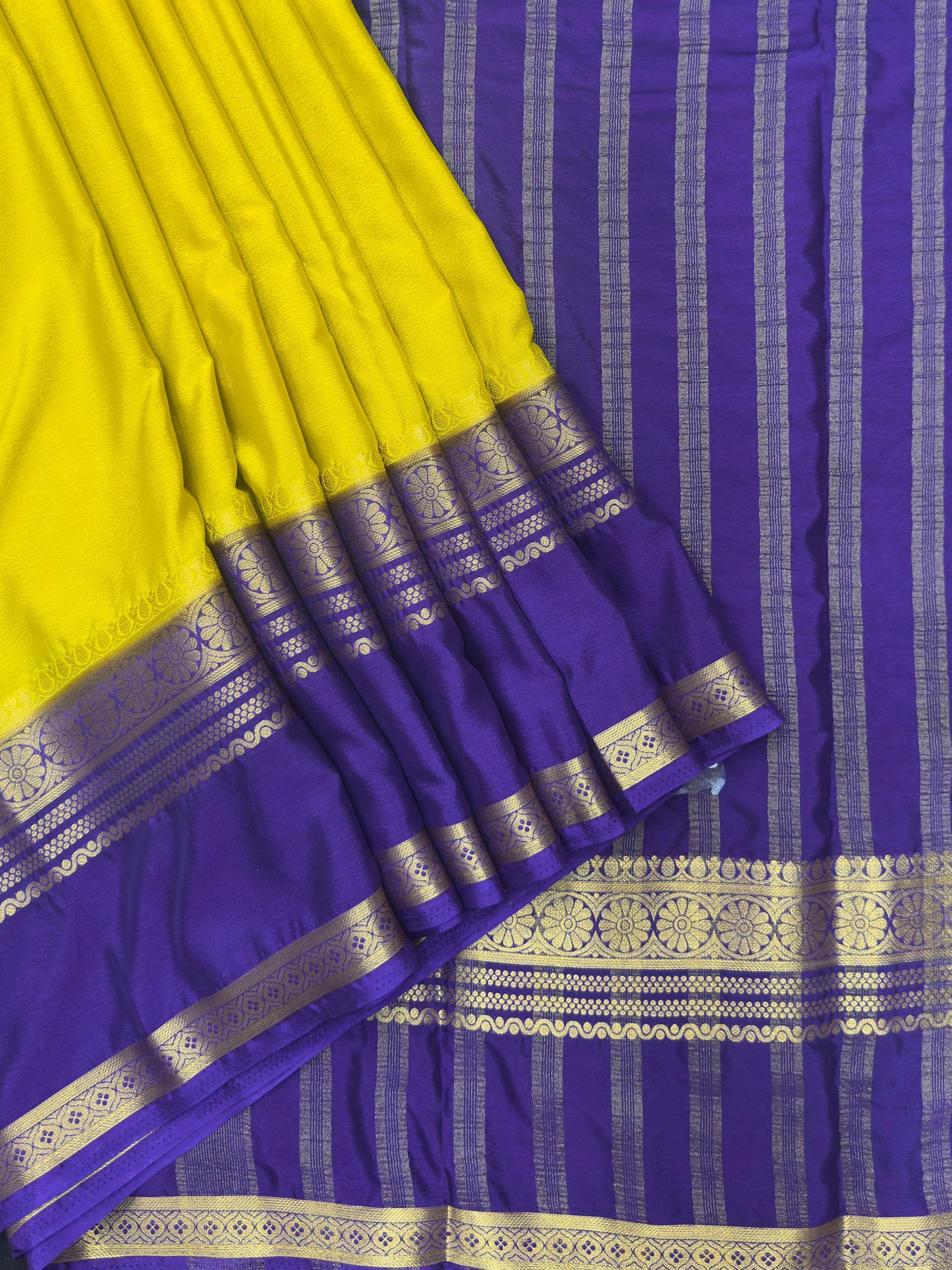 Elegant Semi Mysore Crepe Silk Saree – Perfect for Daily Wear Fashion 